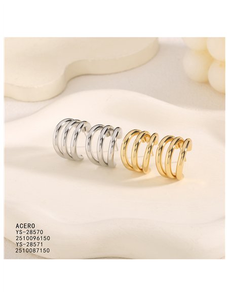 Pendientes de aro espiral triple mini
