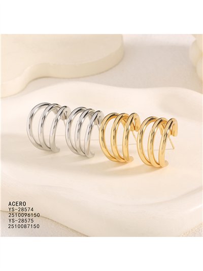 Pendientes de aro espiral triple grande 2