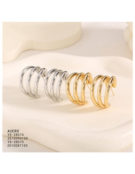 Pendientes de aro espiral triple grande