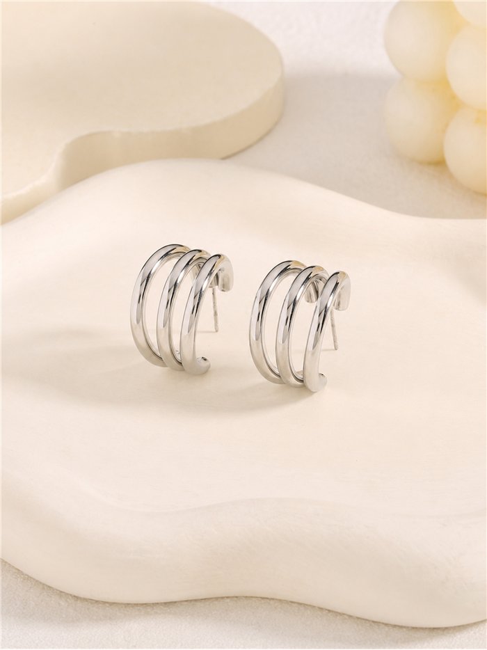 Pendientes de aro espiral triple grande