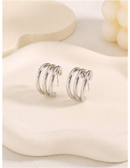 Pendientes de aro espiral triple grande