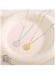 collier médaillon rond en acier