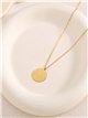 collier médaillon rond en acier