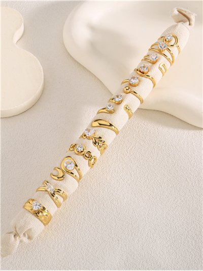 Packung mit 12 Ringen mit Zirkonia und Präsentationsständer