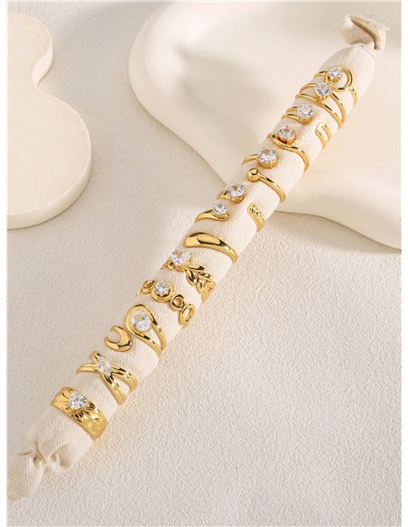Packung mit 12 Ringen mit Zirkonia und Präsentationsständer