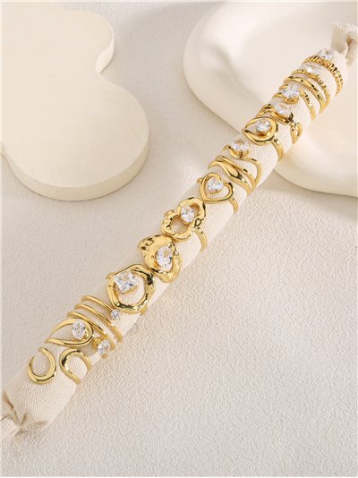 Packung mit 12 Ringen mit Zirkonia und Präsentationsständer