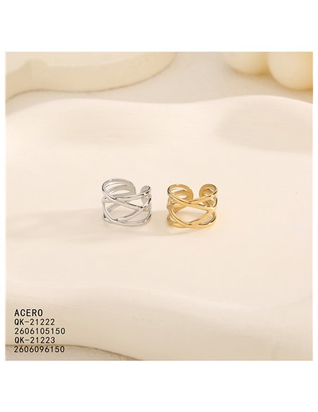 Ear cuff entrelazado de acero