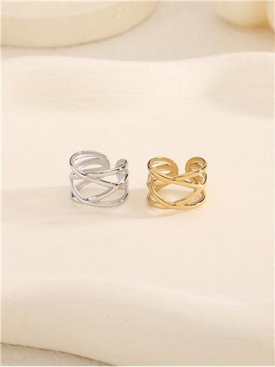 Ear cuff entrelazado de acero