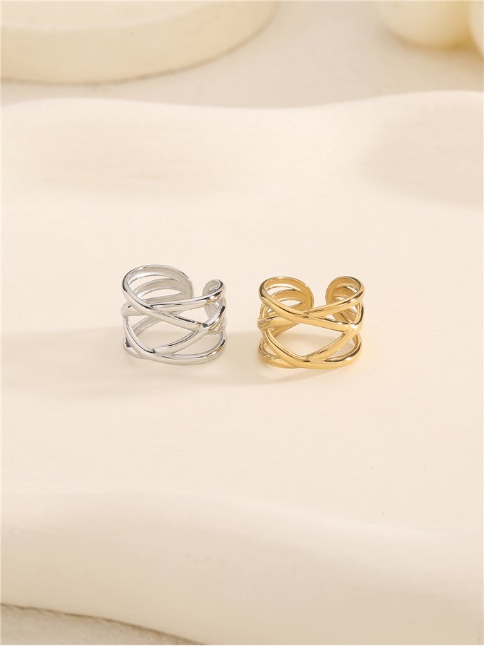 Ear cuff entrelazado de acero