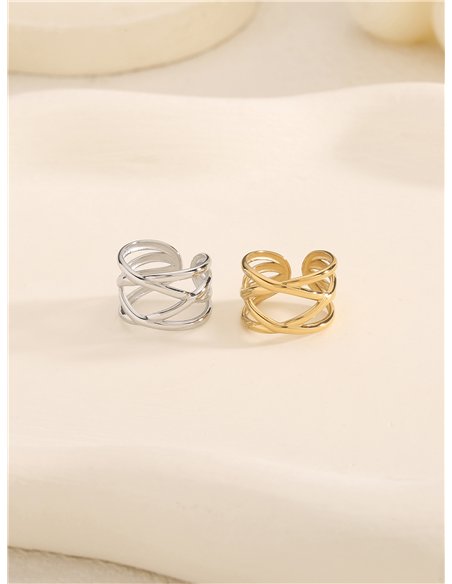 Ear cuff entrelazado de acero
