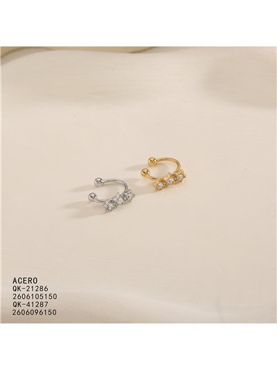 Ear cuff triple circonita de acero 2