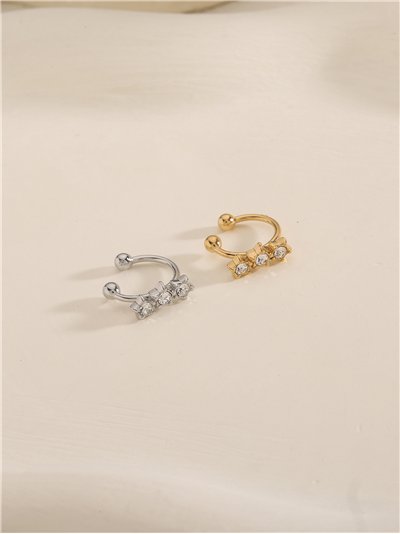 Ear cuff triple circonita de acero