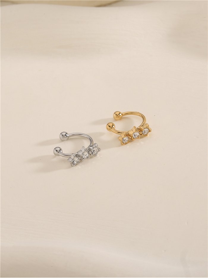 Ear cuff triple circonita de acero