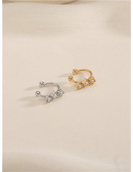 Ear cuff triple circonita de acero
