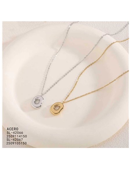 Collier créole carré organique en acier