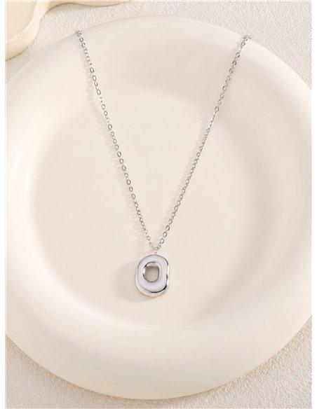 Collier créole carré organique en acier