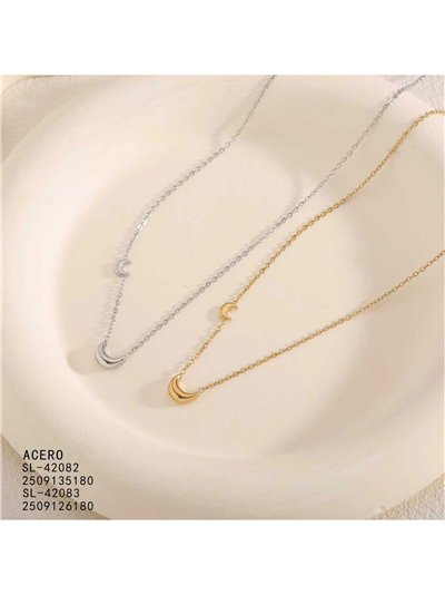 Collana in acciaio a doppia luna 2