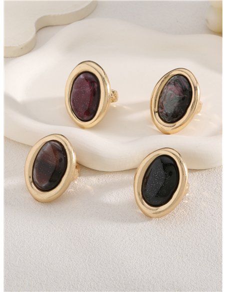 Ovaler Ring aus Kunstharz in Marmoroptik