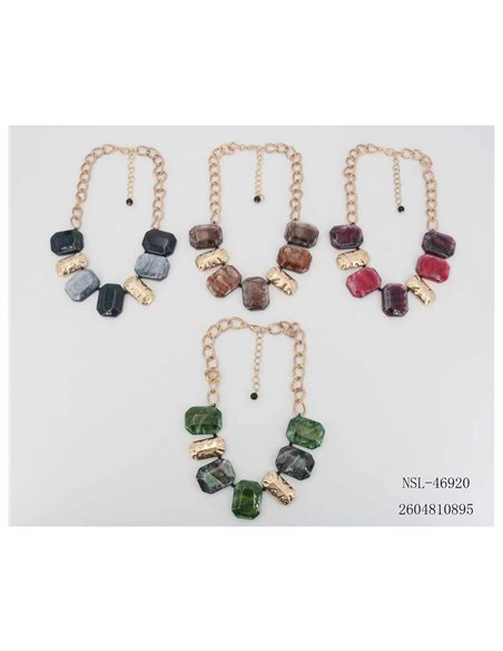 Collana a maglie con resina