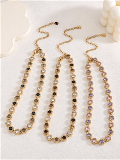 Collar de cristales redondos con strass