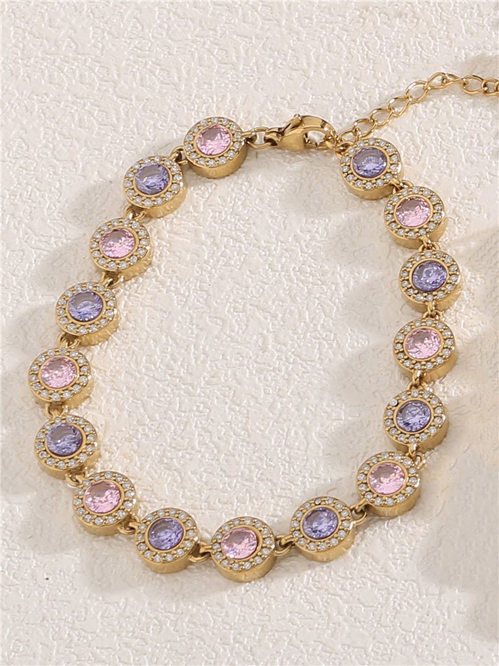 Pulsera de cristales redondos con strass