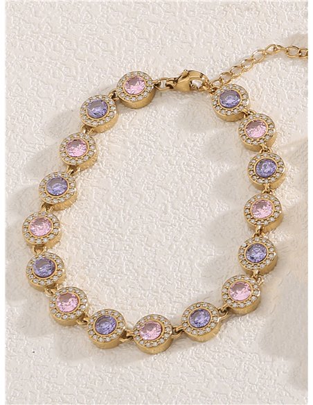 Pulsera de cristales redondos con strass