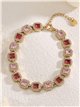 Pulsera de cristales cuadrados con strass