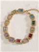 Pulsera de cristales rectangulares con strass
