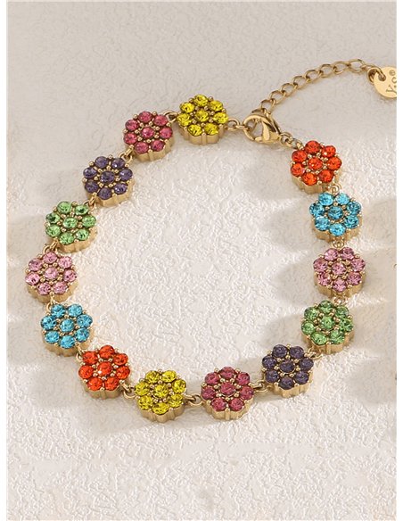 Pulsera de flores con cristales