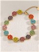 Pulsera de flores con cristales