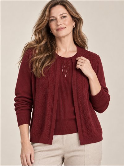 Jersey trenzado efecto doble strass talla grande