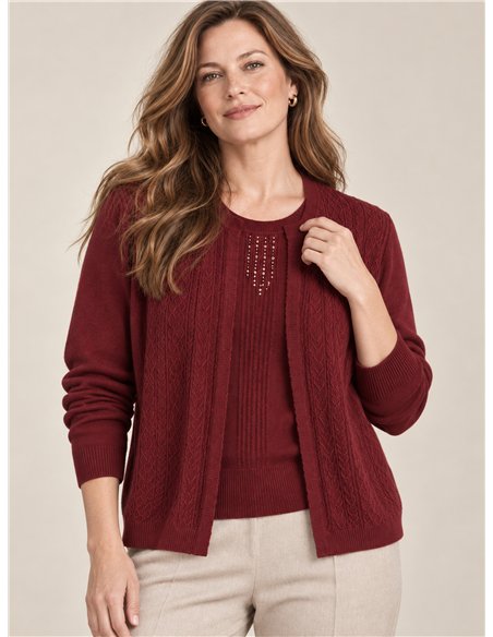Jersey trenzado efecto doble strass talla grande