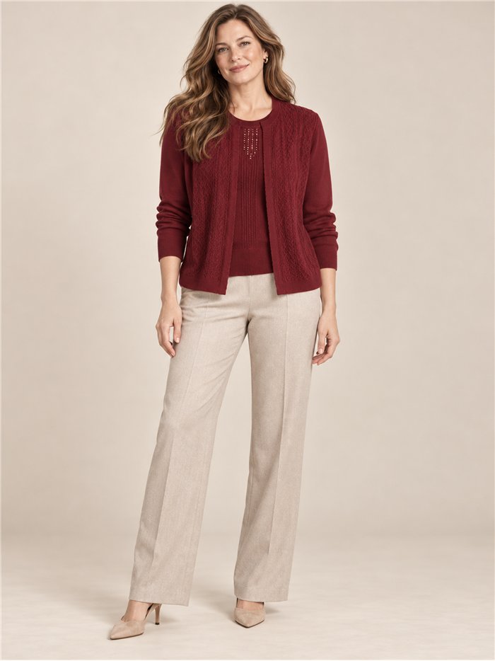 Jersey trenzado efecto doble strass talla grande