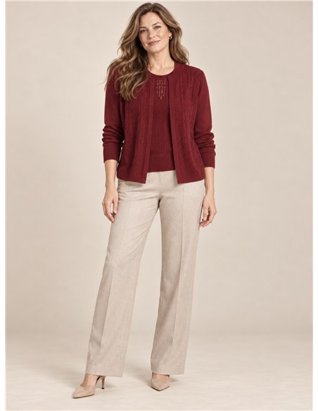 Jersey trenzado efecto doble strass talla grande