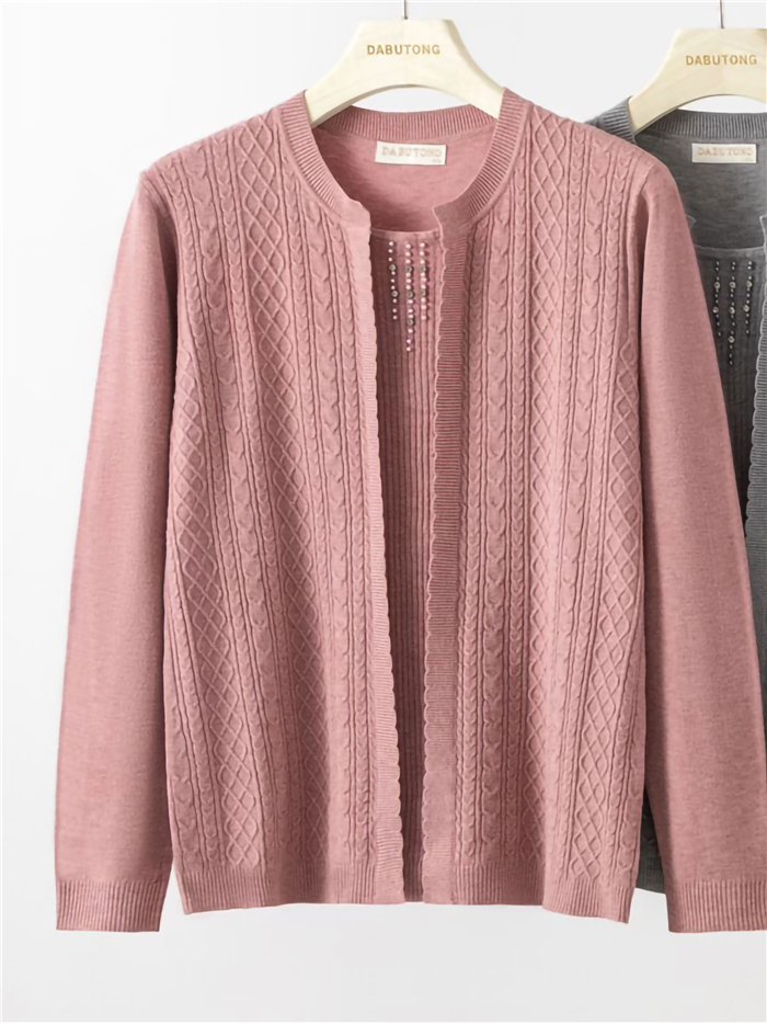 Jersey trenzado efecto doble strass talla grande