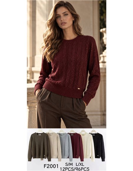 Glänzender Zopfstrickpullover