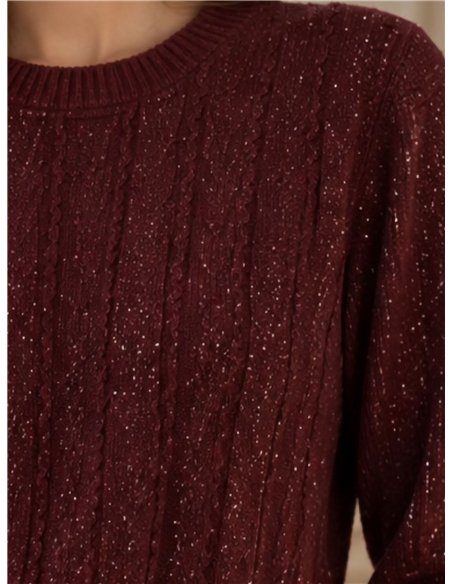 Glänzender Zopfstrickpullover