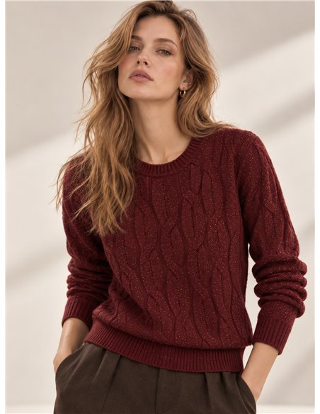 Jersey trenzado ancho brillo