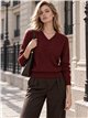 Pull à paillettes à col en V et motif losanges