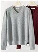 Pull à paillettes à col en V et motif losanges