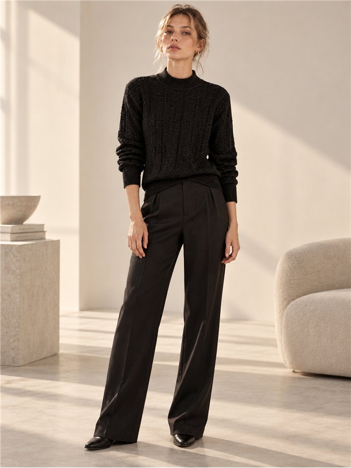Jersey cuello alto brillo
