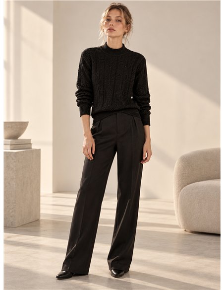 Jersey cuello alto brillo