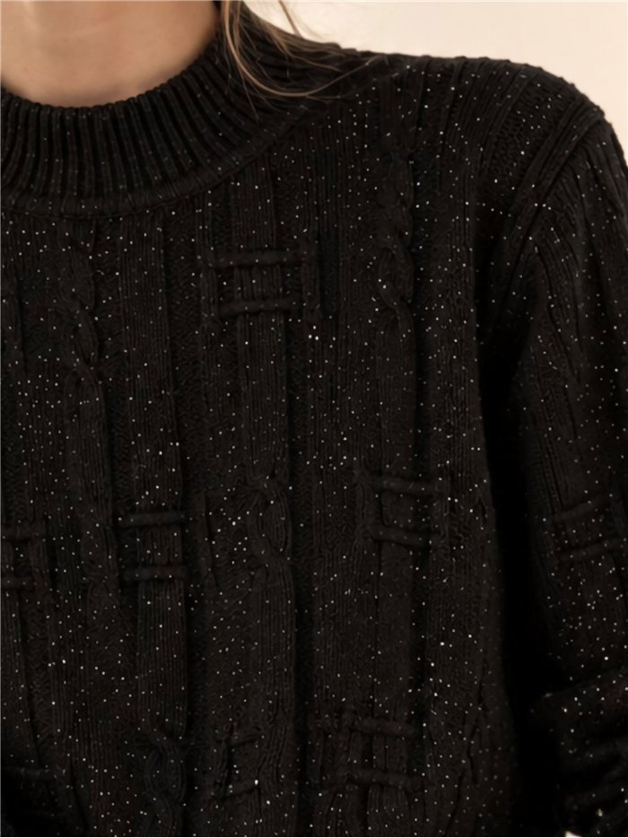 Jersey cuello alto brillo