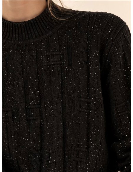 Jersey cuello alto brillo