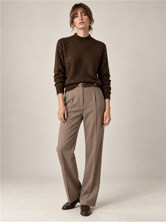 Jersey cuello alto brillo