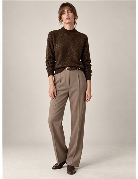 Jersey cuello alto brillo