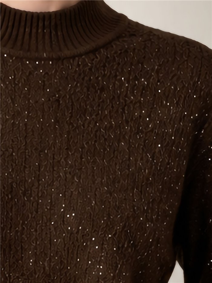 Jersey cuello alto brillo