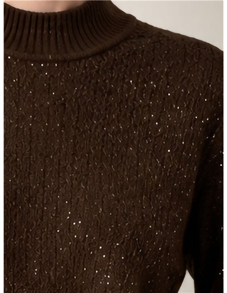 Jersey cuello alto brillo