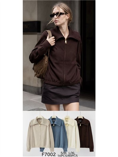 Chaqueta punto cremallera cuello maxi 2