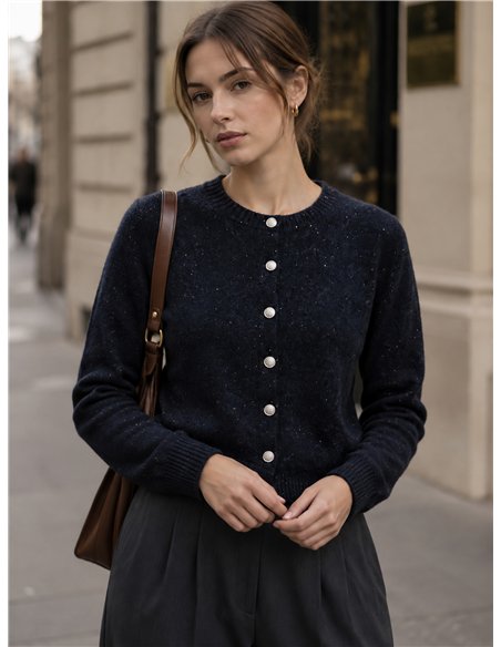 Gilet à boutons bijoux scintillants